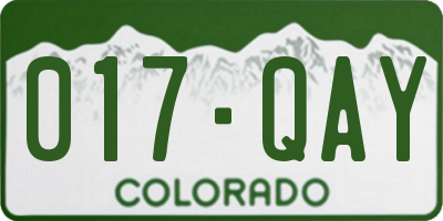 CO license plate 017QAY