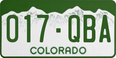 CO license plate 017QBA