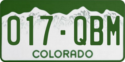 CO license plate 017QBM
