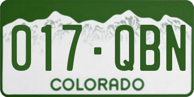 CO license plate 017QBN