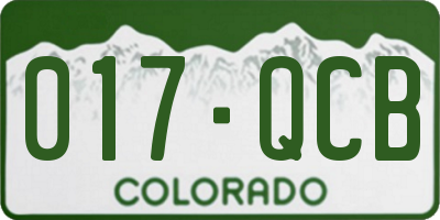 CO license plate 017QCB