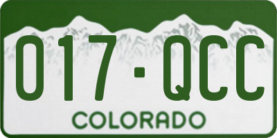 CO license plate 017QCC