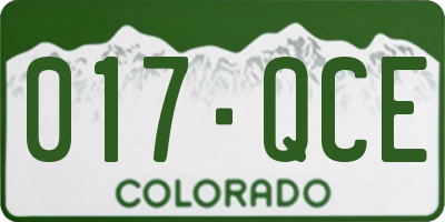 CO license plate 017QCE