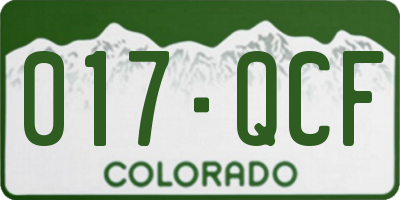 CO license plate 017QCF