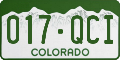CO license plate 017QCI
