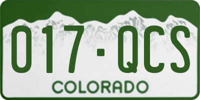 CO license plate 017QCS