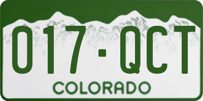 CO license plate 017QCT