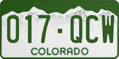CO license plate 017QCW