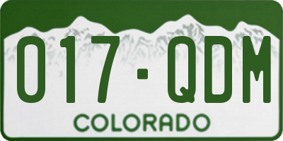 CO license plate 017QDM
