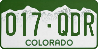 CO license plate 017QDR