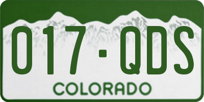 CO license plate 017QDS