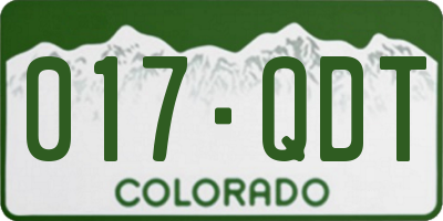 CO license plate 017QDT