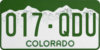 CO license plate 017QDU