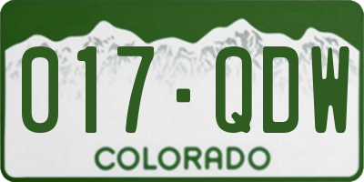 CO license plate 017QDW