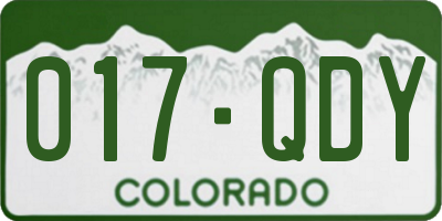 CO license plate 017QDY