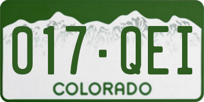 CO license plate 017QEI