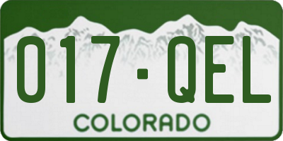 CO license plate 017QEL
