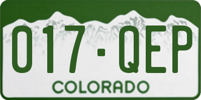 CO license plate 017QEP