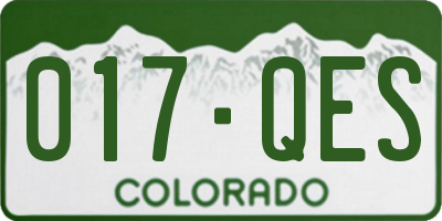 CO license plate 017QES
