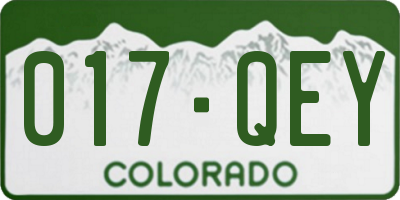 CO license plate 017QEY