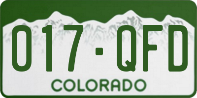 CO license plate 017QFD