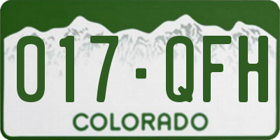 CO license plate 017QFH