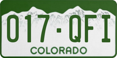 CO license plate 017QFI