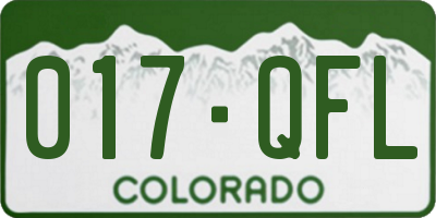CO license plate 017QFL