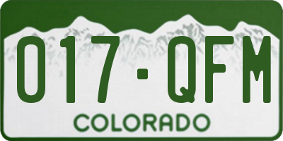 CO license plate 017QFM