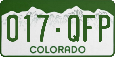 CO license plate 017QFP