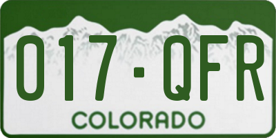 CO license plate 017QFR