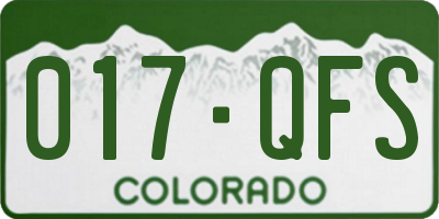 CO license plate 017QFS