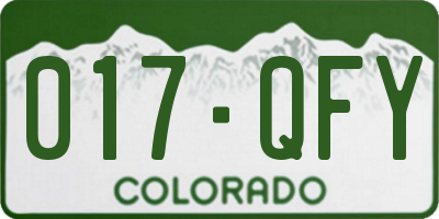 CO license plate 017QFY