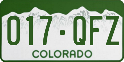 CO license plate 017QFZ