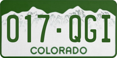 CO license plate 017QGI