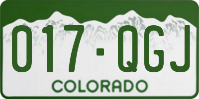 CO license plate 017QGJ