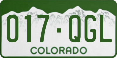 CO license plate 017QGL