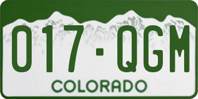 CO license plate 017QGM