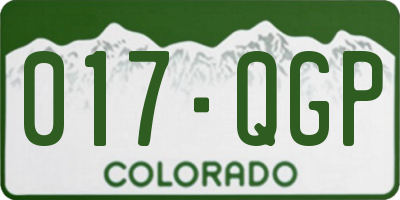 CO license plate 017QGP