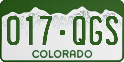 CO license plate 017QGS