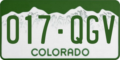 CO license plate 017QGV