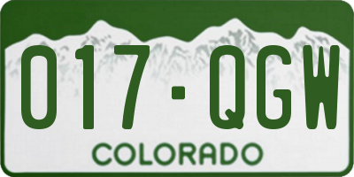 CO license plate 017QGW