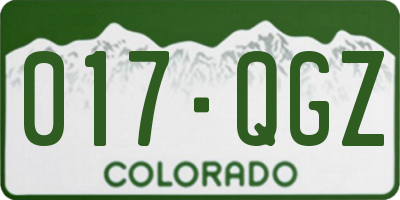 CO license plate 017QGZ