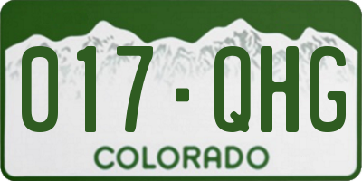 CO license plate 017QHG