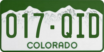 CO license plate 017QID