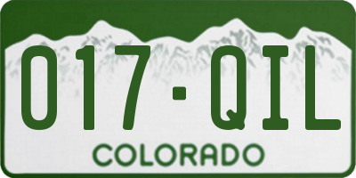 CO license plate 017QIL