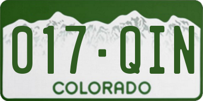 CO license plate 017QIN