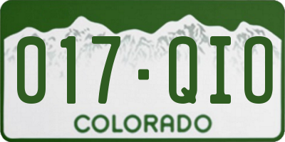 CO license plate 017QIO