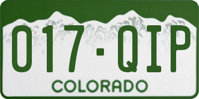 CO license plate 017QIP