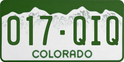 CO license plate 017QIQ